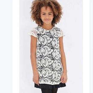 Forever 21 girls cream and black crochet dress.